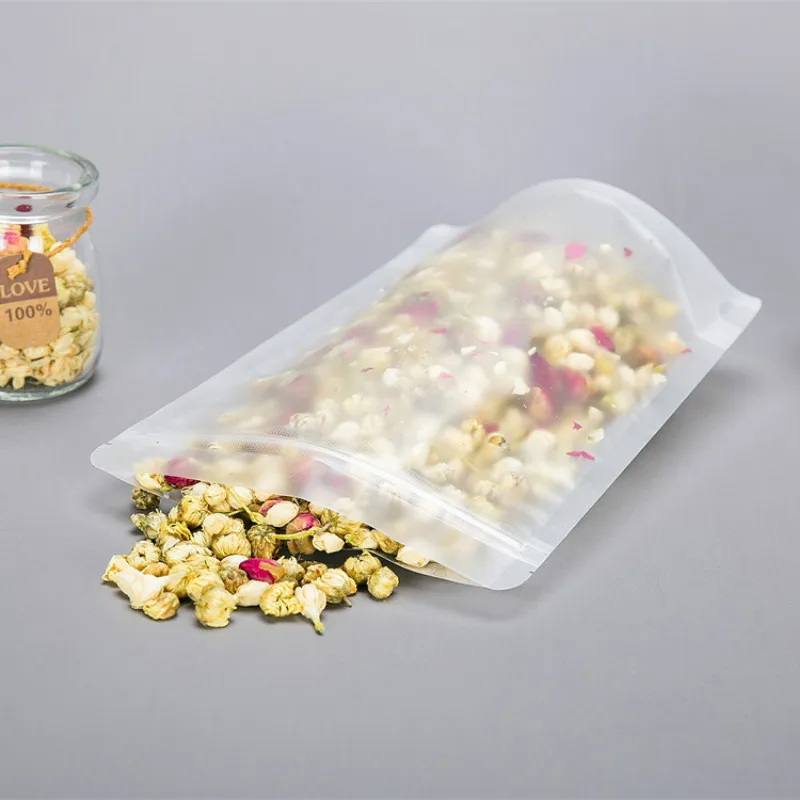 50 шт. матовый прозрачный молнии ziplock Встать bone мешок гайка Галантерея специальности пищевой упаковки сумки запечатанном пакете