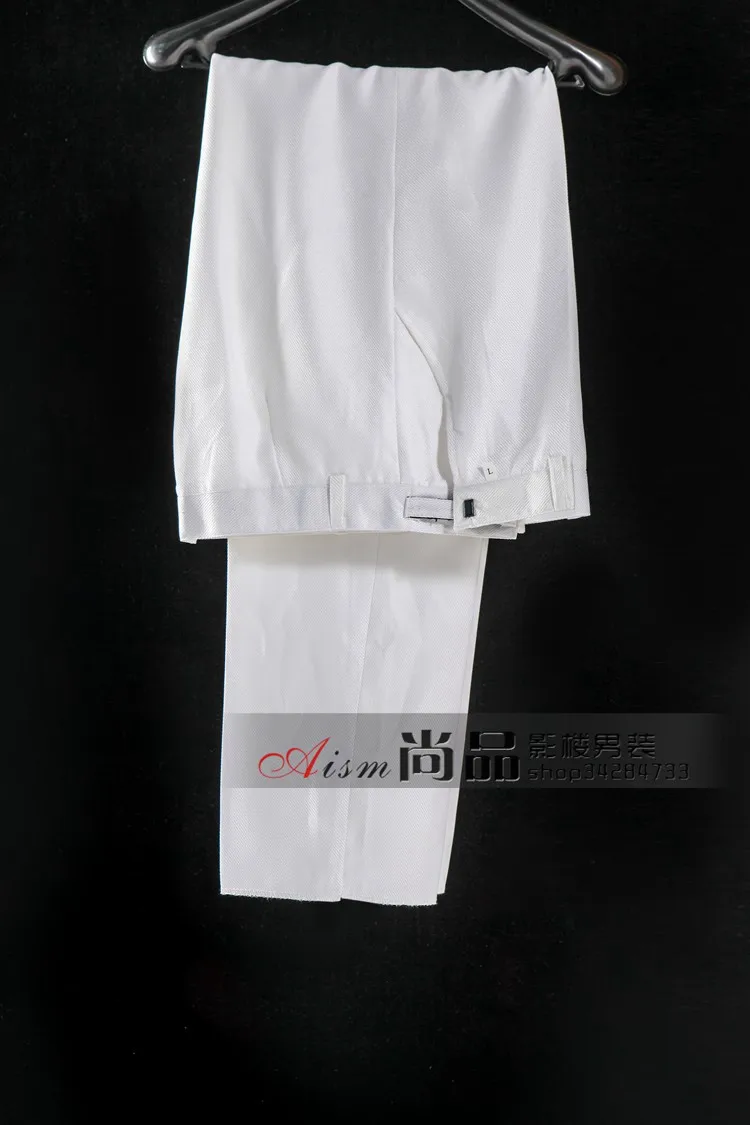 white Костюм pantalon homme Мужские Сценические брюки регулируемые шоу длинные штаны черный белый синий желтый красный зеленый - Цвет: white