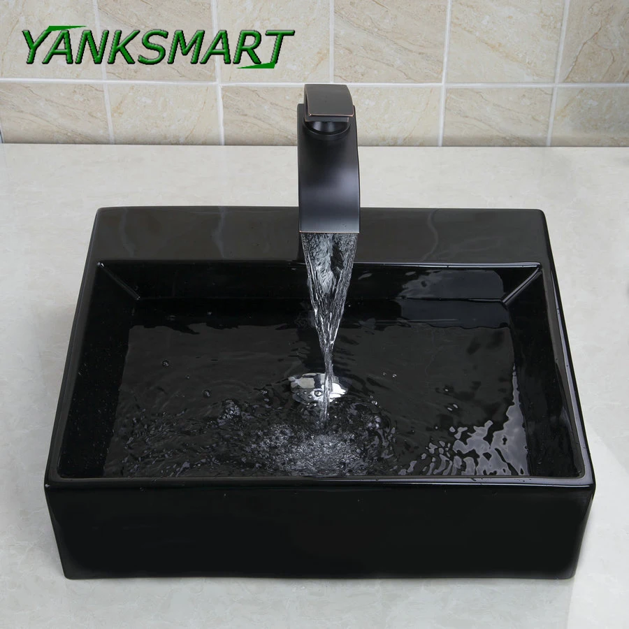 YANKSMART раковина для ванной комнаты керамический умывальник + водопад масло резина