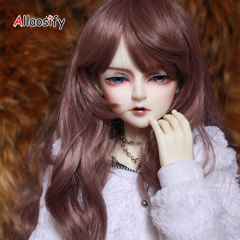 Allaosify волос 1/3 1/4 1/6 bjd кукла с высоким уровнем Температура парик для девочки длинные вьющиеся парики SD BJD парик