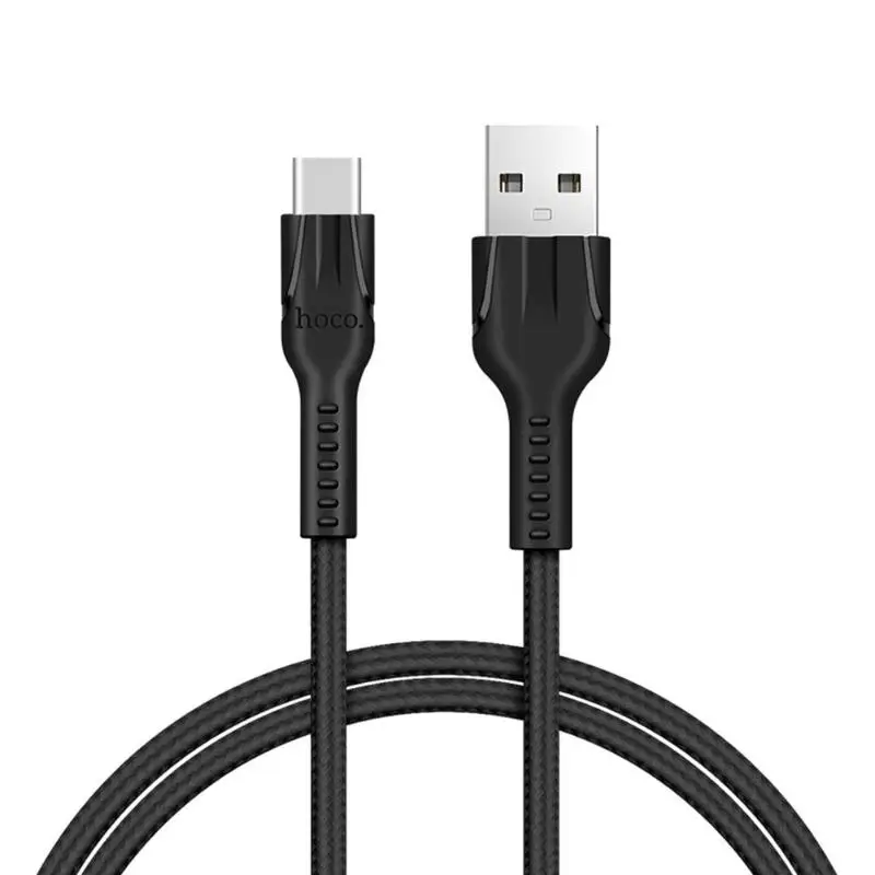 Черный HOCO U31 1 m/3.28ft нейлоновый Плетеный USB кабель для быстрой зарядки и синхронизации данных для телефона Android - Цвет: Черный