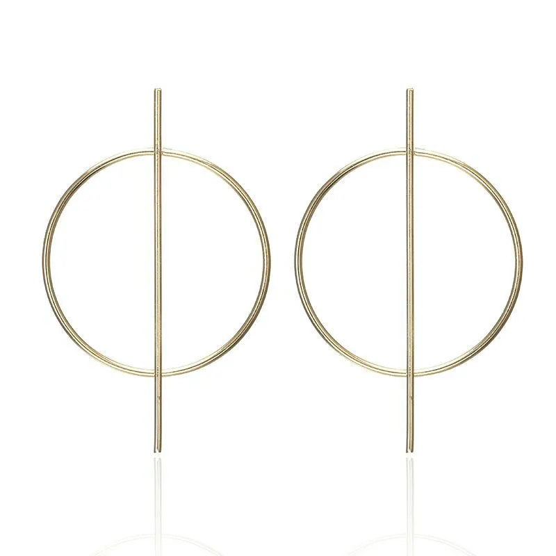 

2018 New Korean Exaggerated Big Earrings for Women Circle Round Alloy Earrings Jewelry Christmas Gift