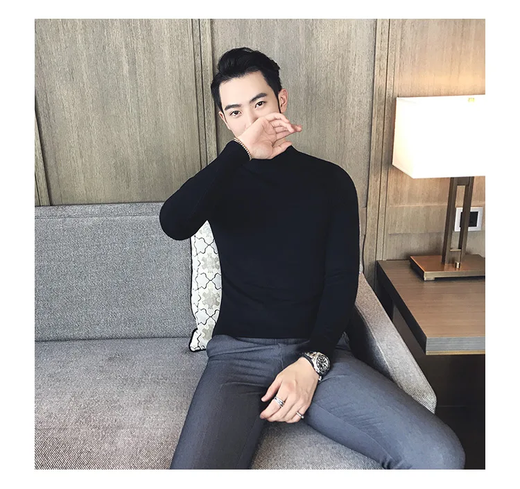 best sweaters for men MRMT 2022 Brand Autumn New Knitting Men's Sweater Pullover for Male Half High Collar  Sweater sweater crewneck