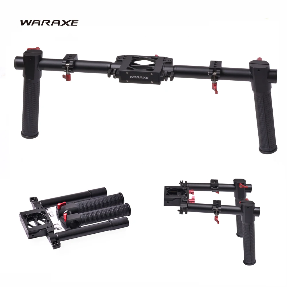 

DIGITALFOTO DH-1 Dual Handle Handheld Handlebar Collapsible Portable Gimbal Grip for Zhiyun Crane 2/smooth q 4 FEIYU stabilizer