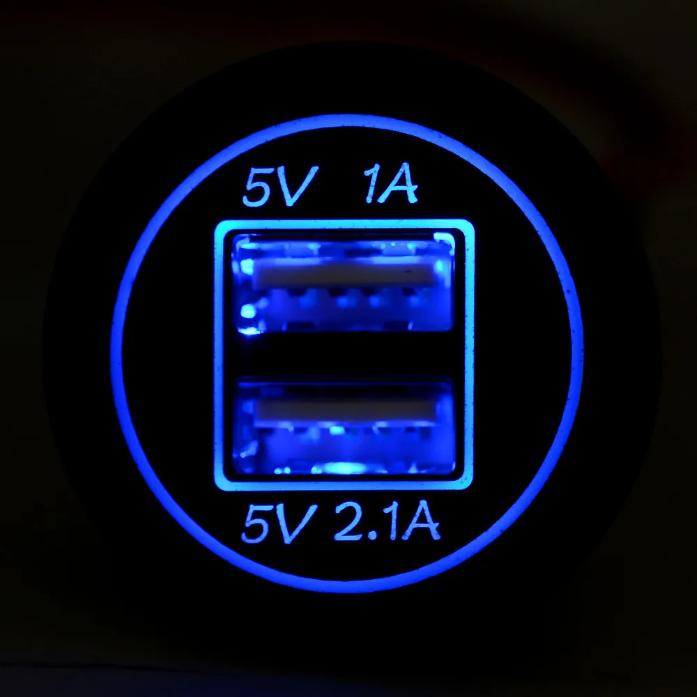 2 шт. двойной USB зарядное устройство гнездо адаптера питание розетка для 12 В 24 в мотоцикл автомобиль 12 В/24 В 3.1A зарядное устройство A1