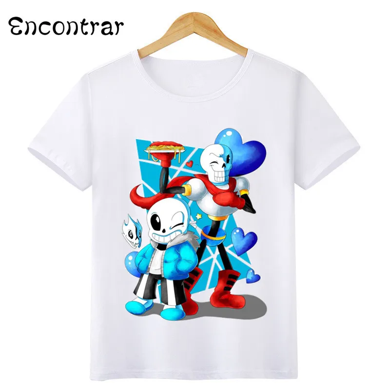 Детская игра Undertale Sans дизайн футболки для мальчиков/девочек Повседневное топы с короткими рукавами детские смешные футболки, ooo3053 - Цвет: oHKP3053H