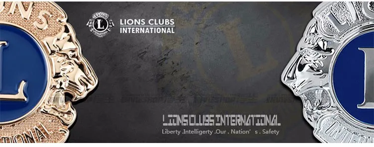 Lions Clubs Международный логотип 3D металлический автомобиль авто мотоцикл крыло хром золотая эмблема наклейка значок автомобиль-Стайлинг