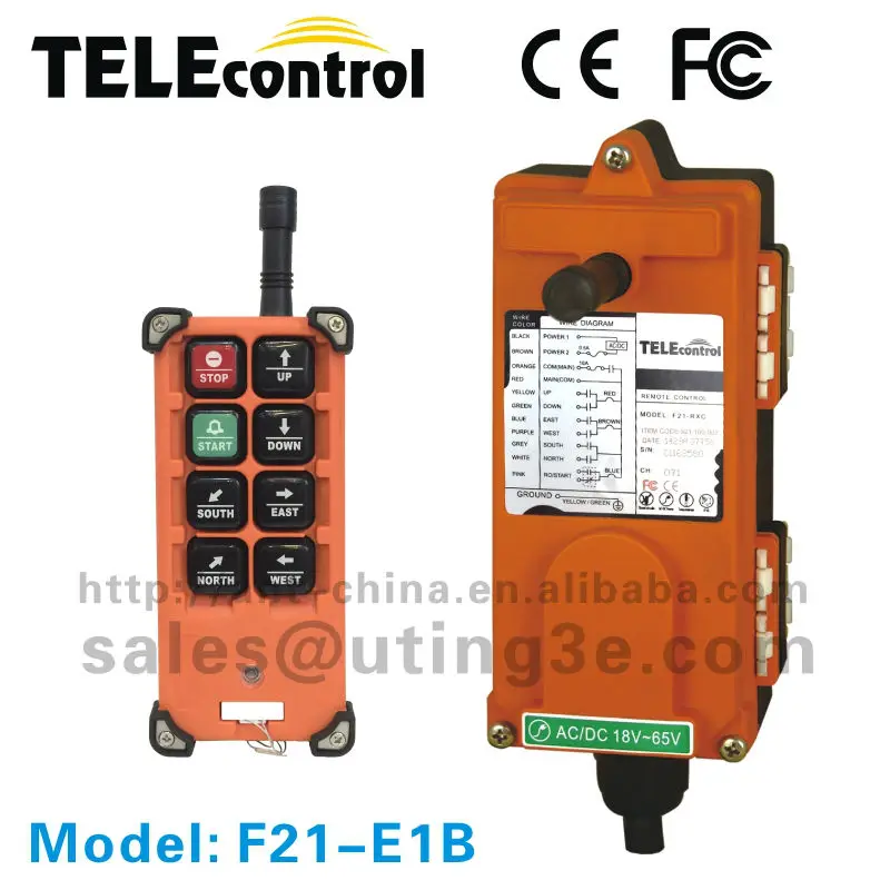 

Telecontrol F21-E1B 220V AC Industrial remote controller Hoist Crane Control Lift Crane 1 transmitter + 1 receiver