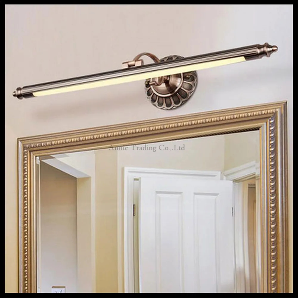 Moderne l50cm 70 cm 90 cm rot bronze führte spiegel leuchtet vintage wandleuchte badezimmer langen wandleuchten