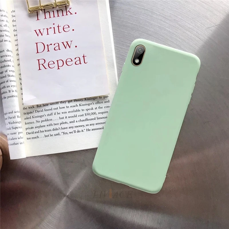 green Силиконовый чехол ярких цветов для huawei y5, матовая милая мягкая задняя крышка из ТПУ для huawei honor 8s 8c, чехол - Цвет: green