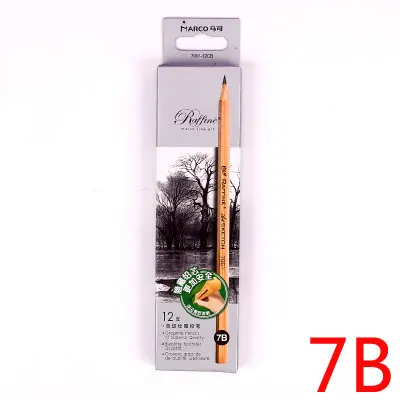 7b Marco12pcs/коробка Эскиз Рисование Специальный карандаш набор нетоксичный карандаш B/2B/3B/4B/5B/6B/7B/8B/9B/HB/H/2 H/3 H/студенческий специальный канцтоваров - Цвет: 7b