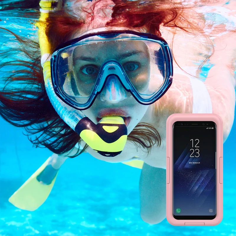 Для samsung S8 плавание двойной Применение воды/грязе/урадо стойкий Для samsung Galaxy S8 чехол для samsung S8 Plus силиконовый Водонепроницаемый сумка