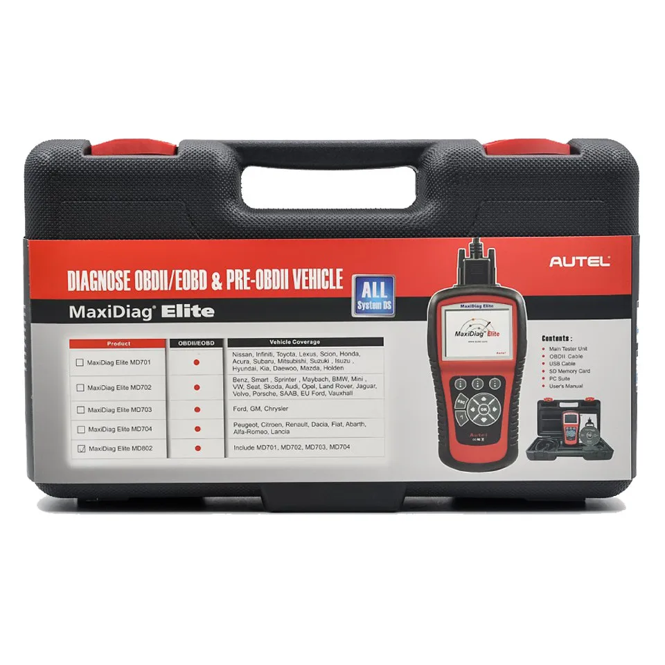 Autel Maxidiag Elite MD802 все Системы+ DS модель полный Системы DS+ EPB+ OLS+ поток данных autel MD802 все Системы