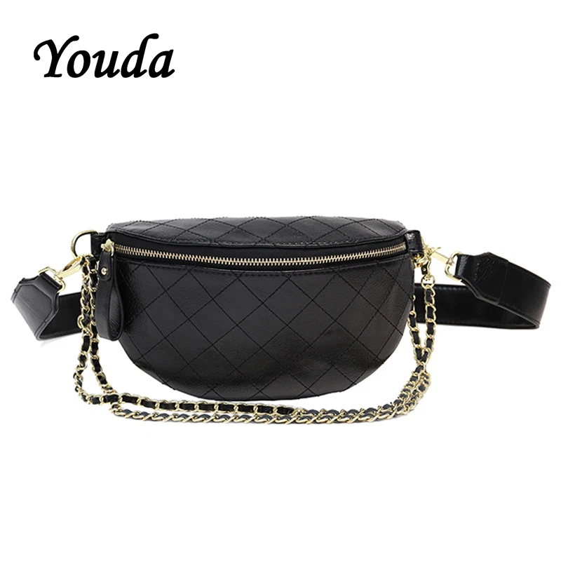 

Youda Original New Diamond Plaid Unisex Chest Bag Fashion Hip Hop Style Retro Pocket PU Material Cool Girls Messenger Bags