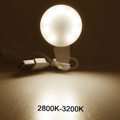 Warm White Новое кольцо для селфи свет, usb-зарядка селфи светодиодный кольцо вспышка заполняющая лампа портативная камера телефон съемка селфи кольцо свет макияж лампа - Испускаемый цвет: Warm White