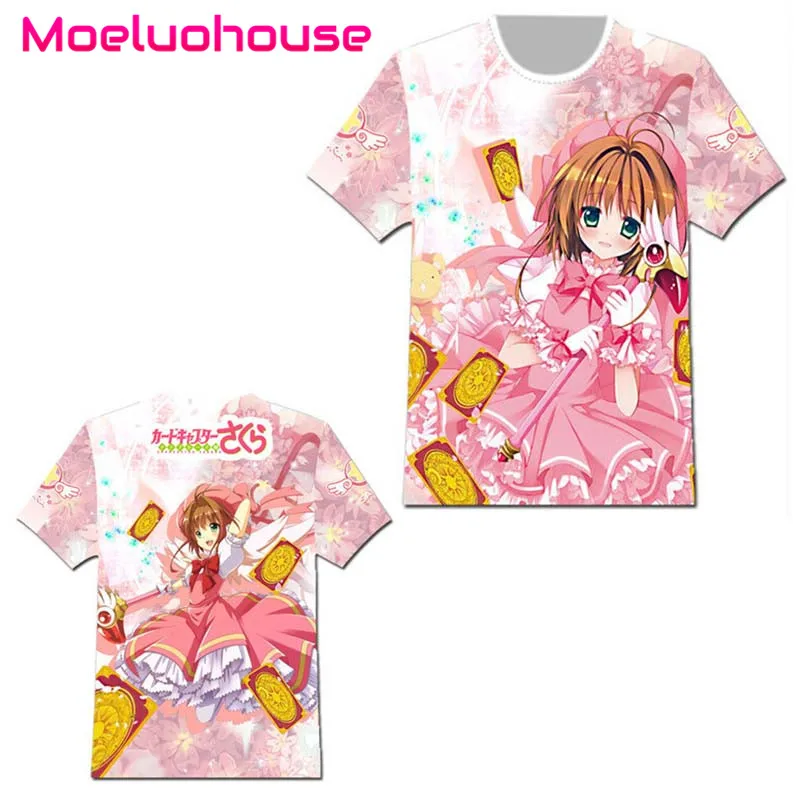 

Cardcaptor Sakura Kinomoto Sakura Anime T shirt Cosplay Costume Tee Tops Short Sleeve Casual Clothing Women Men Unisex