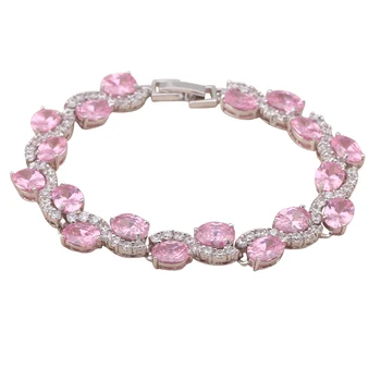 

Charming Bracelets Gold tone Zircon Design AAA Zircon & Pink Crystal Health Nickel & Lead free Fashion jewelry TB299A