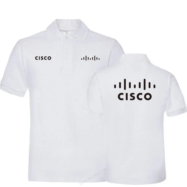 Бренд поло для мужчин s Cisco рубашка поло хлопок короткий рукав сплошной Повседневная рубашка поло мужские топы