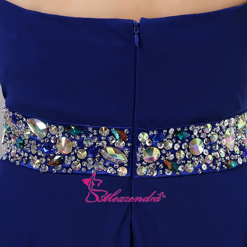 Александра шифон Royal Blue бисера лиф Длинные платья выпускного вечера плюс Размеры Милая вечернее платье вечерние платья для девочек