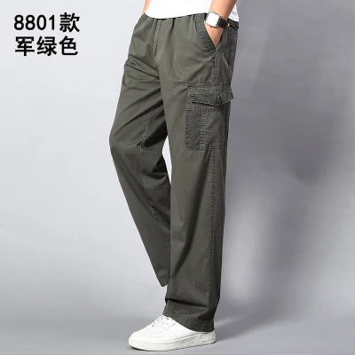 picture color Мужские брюки карго большого размера 5XL 7XL 8XL 9XL 10XL тянущиеся брюки осенние военные прямые брюки в стиле сафари с карманами хаки 50 - Цвет: picture color