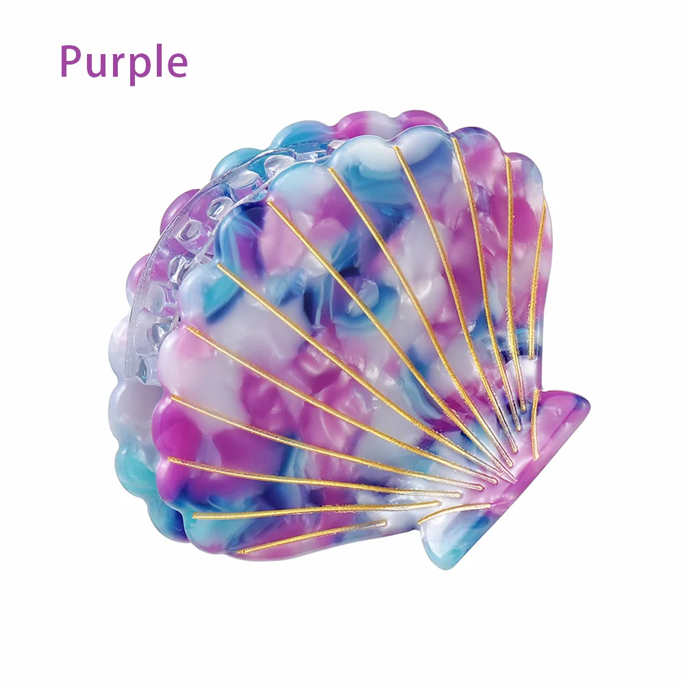 Purple HOOH супер корпус блестящий акрил Когти для волос блестящая заколка для волос Краб Amoeba шпилька для женщин аксессуары Головные уборы украшения - Цвет: Purple