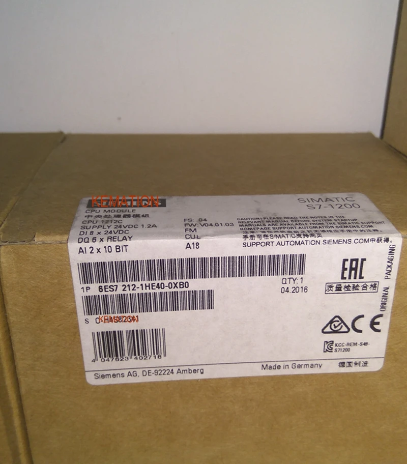 Simatic 6ES7212-1HE40-0XB0 6ES7 212-1HE40-0XB0 1212C компактный Процессор 6ES72121HE400XB0 DC/железная дорога