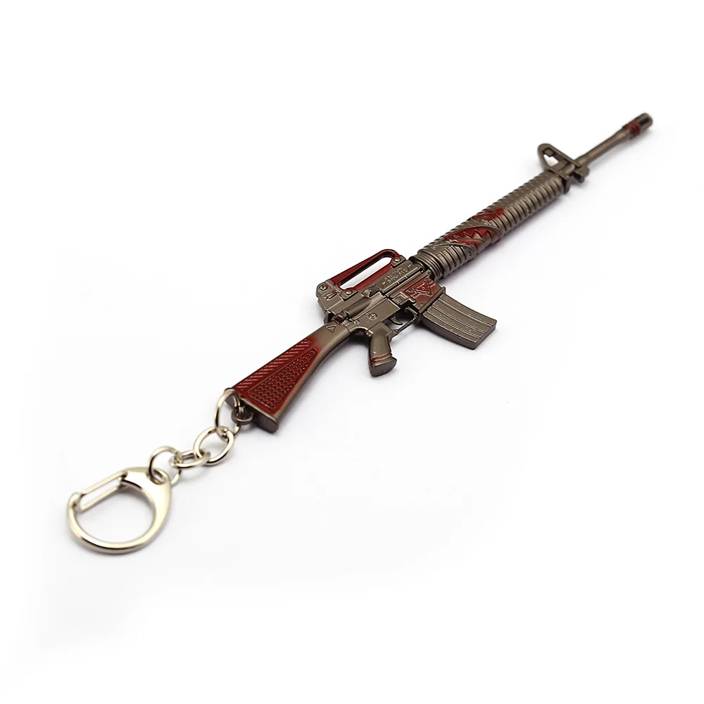 Новые брелоки в виде оружия PUBG CS GO, 12 см, брелок для ключей, пистолет, модель 98K AK47, металлические подвесные брелоки, FPS, мужские ювелирные изделия llaveros