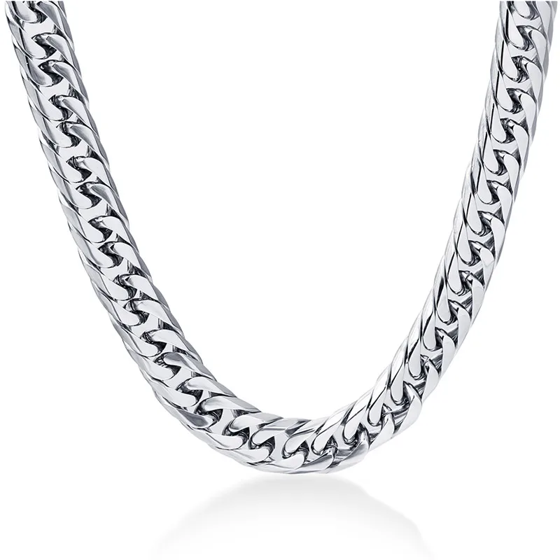 ZORCVENS 8 мм широкий для мужчин ожерелье 24 дюймов Stianless сталь серебряный цвет для мужчин Панк крутая цепочка Ожерелье - Окраска металла: 42074