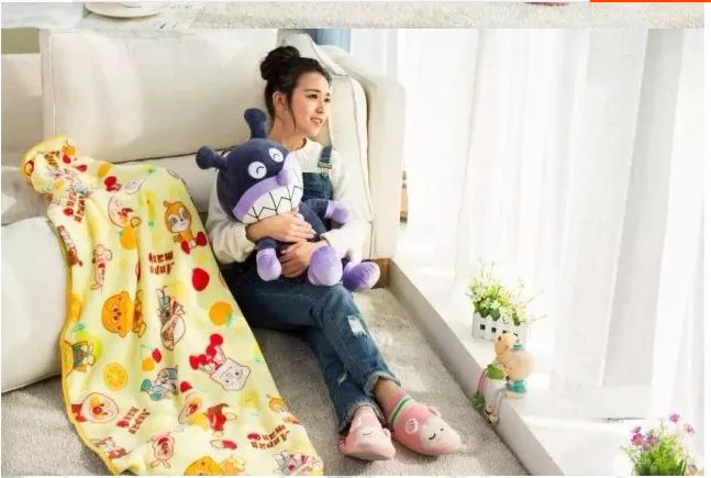 1 шт. 150 см Baikinman Anpanman милые плюшевые куклы из кораллового флиса отдых офис подушка+ одеяло мягкая игрушка романтический подарок для ребенка