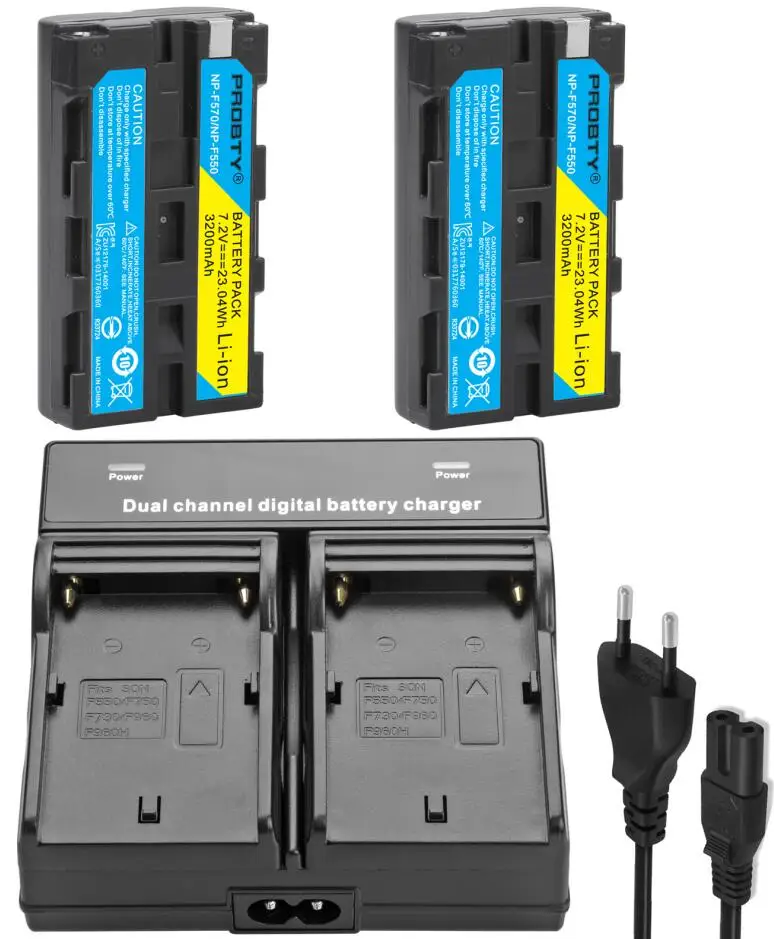 2Battery withcharger Для sony NP-F570 NP F550 NP-F550 батарея для sony CCD-RV200 SC5 TR940 TR917 Камера CN-160 CN-216 CN-304 YN 300 VL600 светодиодный видео - Цвет: 2Battery withcharger