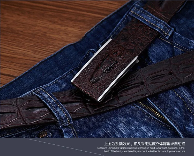 Ceinture ремни для мужчин модные s ремни Роскошный высокого качества Крокодил Пряжка пояса из натуральной кожи ремень бренд Cinturones Mujer