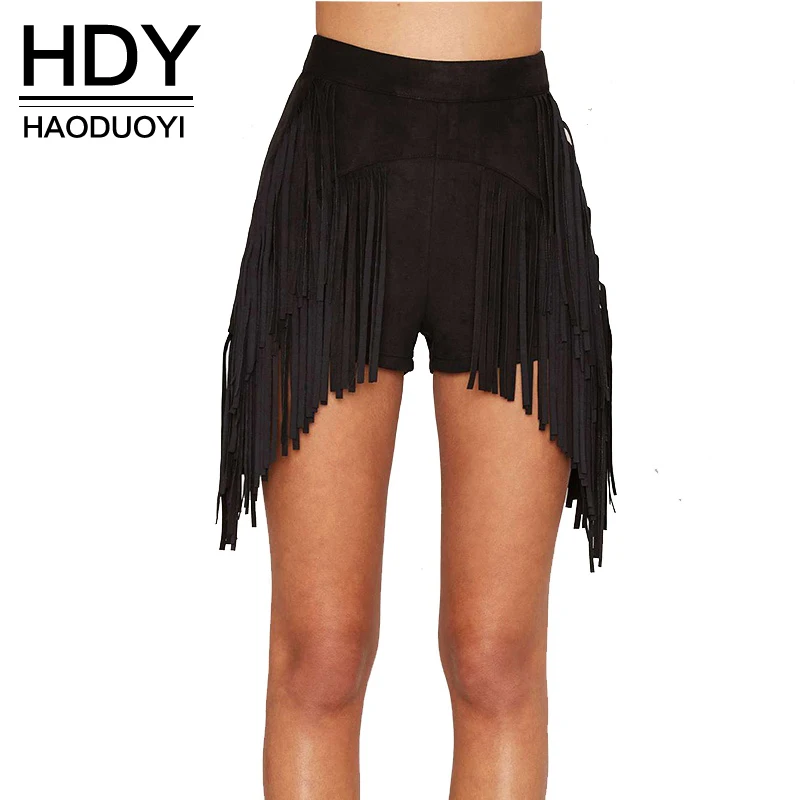 HDY Haoduoyi 2019 новые модные женские туфли пикантные Шорты с высокой талией Лето Панк шорты с кисточками Клубная одежда Лидер продаж, короткие