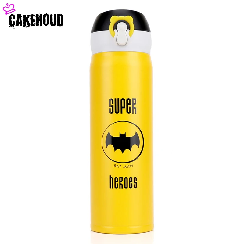 CAKEHOUD 500 мл StainlessSteel InsulationThermos QualityTravel Кофе бутылки водные виды спорта кнопки вакуум бутилированной воды