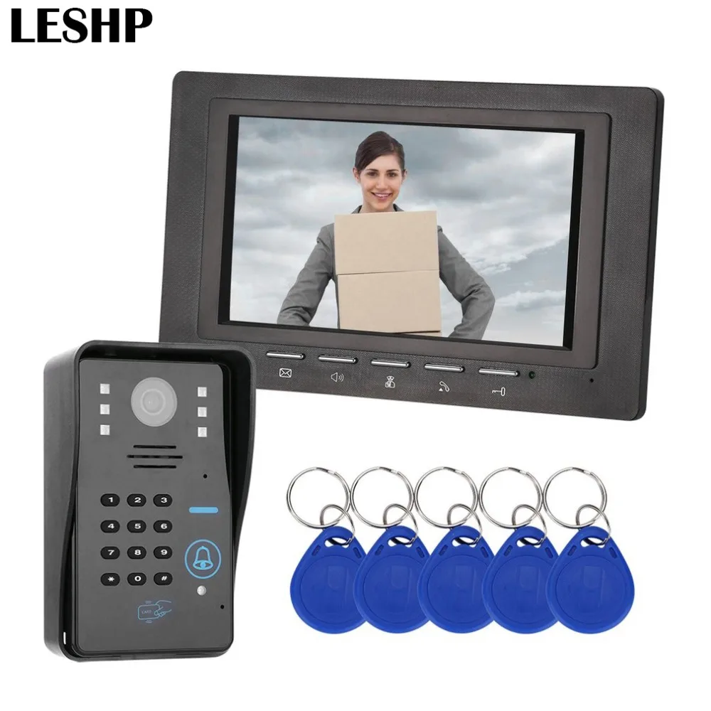 

7 inch RFID Password Monitor Video Door Phone Intercom Doorbell With IR Camera Night Vision 1000 TV Line Access Control System