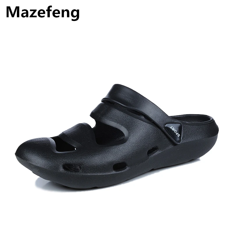 Mazefeng/ г. Новая летняя трендовая Мужская обувь для сада мужские повседневные сандалии пляжные противоскользящие мужские сандалии для отдыха уличная однотонная мужская обувь на плоской подошве