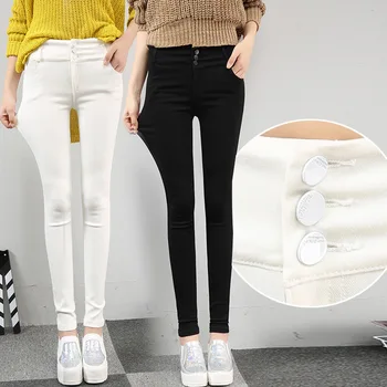 

Black White Jeans Pant High Waist Denim Plus Size Jeans Women Women Pants High Elastic Silm Skinny Pencil Stretch Women Jeans