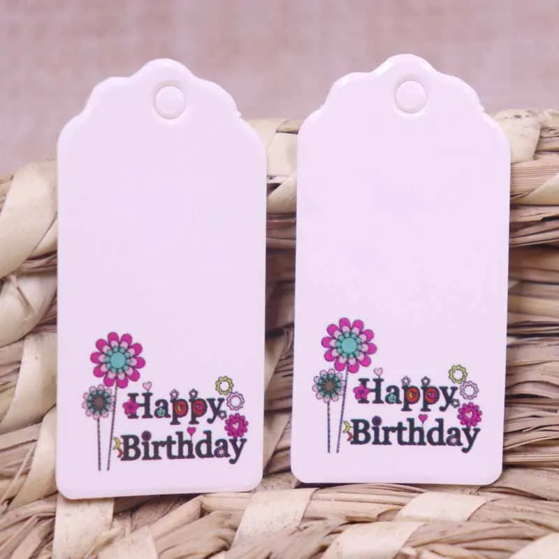 100 card same as pic Горячая Распродажа, новинка, сделай сам, 100 шт, 2x4 см, белый/коричневый, с днем рождения, 4 вида бумажных тегов, гребешок, фестиваль, день рождения, украшение, мини - Цвет: 100 card same as pic