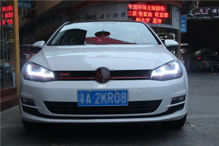 2 шт. автомобильный стиль светодиодный фары для VW Golf 7 2013- для Golf 7 Головной фонарь светодиодный DRL Объектив двойной луч H7 HID Xenon bi xenon объектив