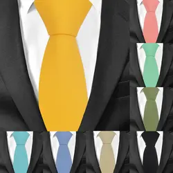 Тонкий хлопок галстуков для Для мужчин Повседневные комплекты одежды Тощий Tie Gravatas Карамельный цвет Для мужчин s Галстуки для Бизнес