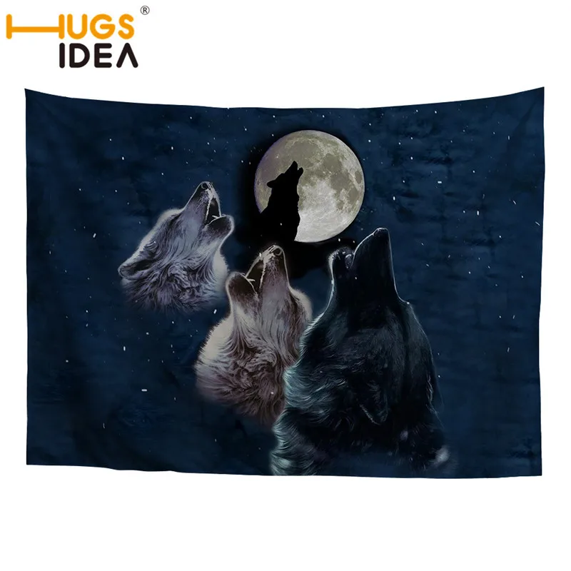 CC3574 HUGSIDEA Night Wolf гобелен домашнего декоративные Дизайн Настенный Коврик для йоги скатерть пляжное Полотенца стены тканью гобелены - Цвет: CC3574