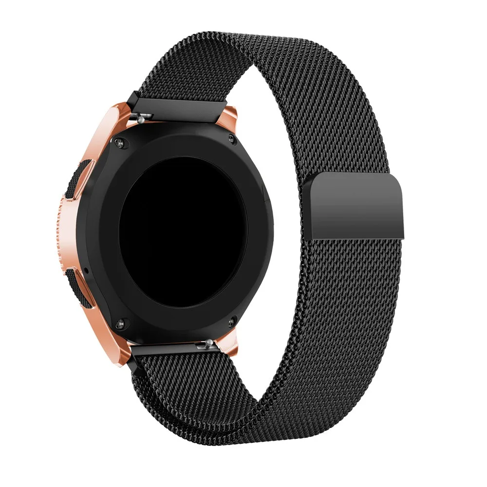 Black Миланская Магнитная Петля из нержавеющей стали ремешок для часов samsung gear S3 Galaxy Watch 42 мм Сменные аксессуары#15 - Цвет: Black