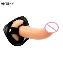 Zerosky Strap On Fake Dildo Panties Silicone Penis With Suction Cup Strapon Harness for Vagina/Anal Plug Sex toys for Women Men