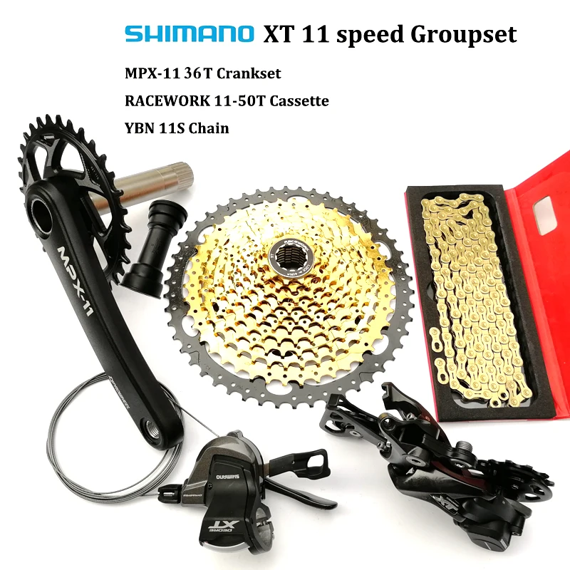 Shimano DEORE XT M8000 11 Скорость список групп переключатели + 36 T PROWHEEL MP X шатуны Racework 50 лет