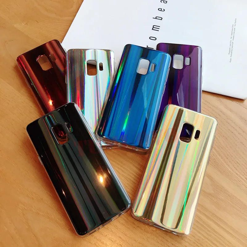 Лазерный градиентный Мягкий ТПУ чехол для samsung Galaxy S9 S8 плюс S7 S6 край A3 A5 A7 J1 J3 J5 J7 Note 9 8 Grand Prime G530
