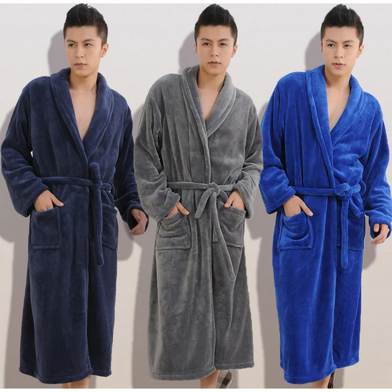 Фланелевые банные мужские халаты pwear 2019 осень зима Твердые плюшевые парные мужские мягкий Халат Толстая теплая женская одежда Прямая