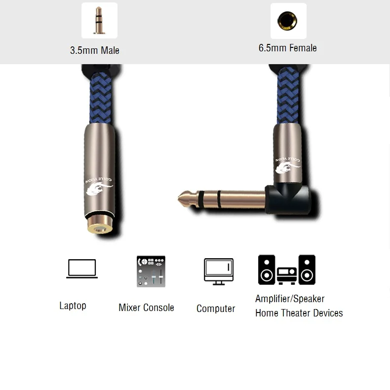 Stereo 1 4 Male 6 35mm to 3 5mm Female Jack Audio Extension Cable For Mixer Console Amplifier Home Theater Headphone 1m 2m 3m