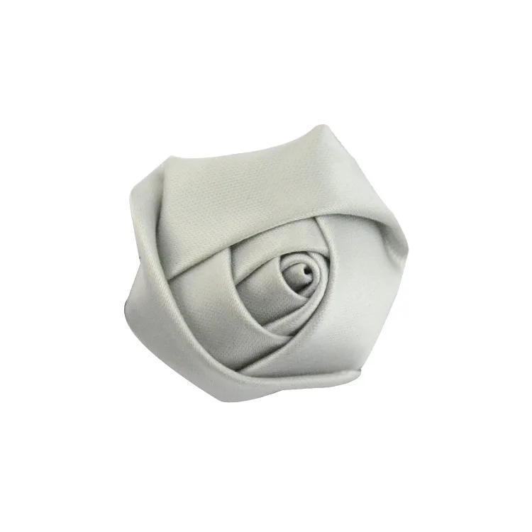 light grey Nishine 20 шт./лот атласная мини-лента цветок розы ручной работы свернутые розочки для волос заколка головная повязка DIY головные уборы аксессуары для волос - Цвет: light grey