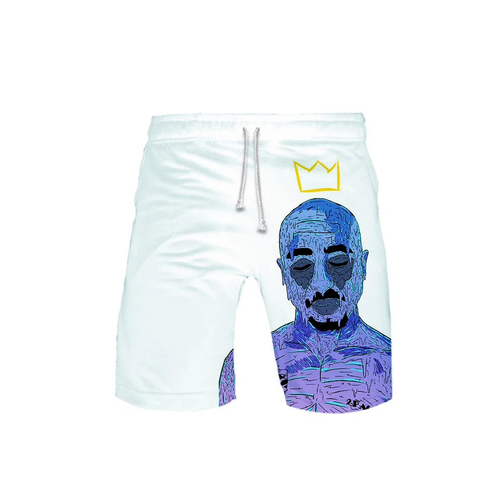 Rapper 2 Pac 3D пляжные шорты крутые Хип Поп модные летние мужские популярные высококачественные трендовые шорты крутые популярные повседневные летние шорты
