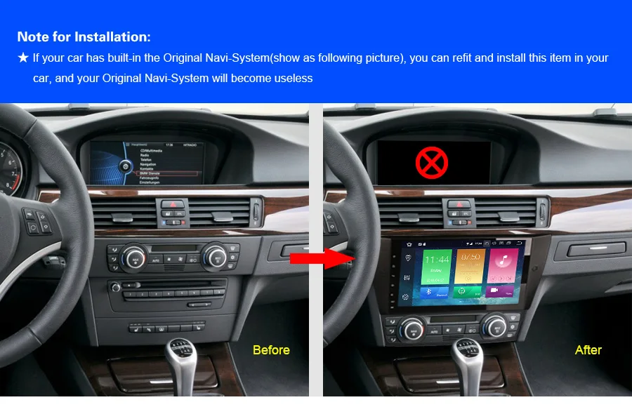 Clearance Erisin ES7490B 9" HD Android 8.0 Octa core 4G RAM Car DVD DAB+ GPS Sat  OBD for BMW E90 3er E91 E92 E93 M3 12