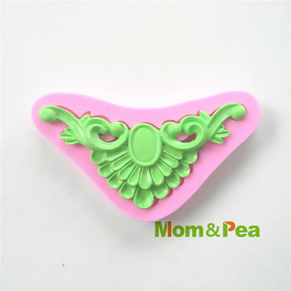 Mom & Pea 0516 Бесплатная доставка границы кружева формы силиконовые формы торт украшения помадка торт 3D формы пищевой силиконовые формы